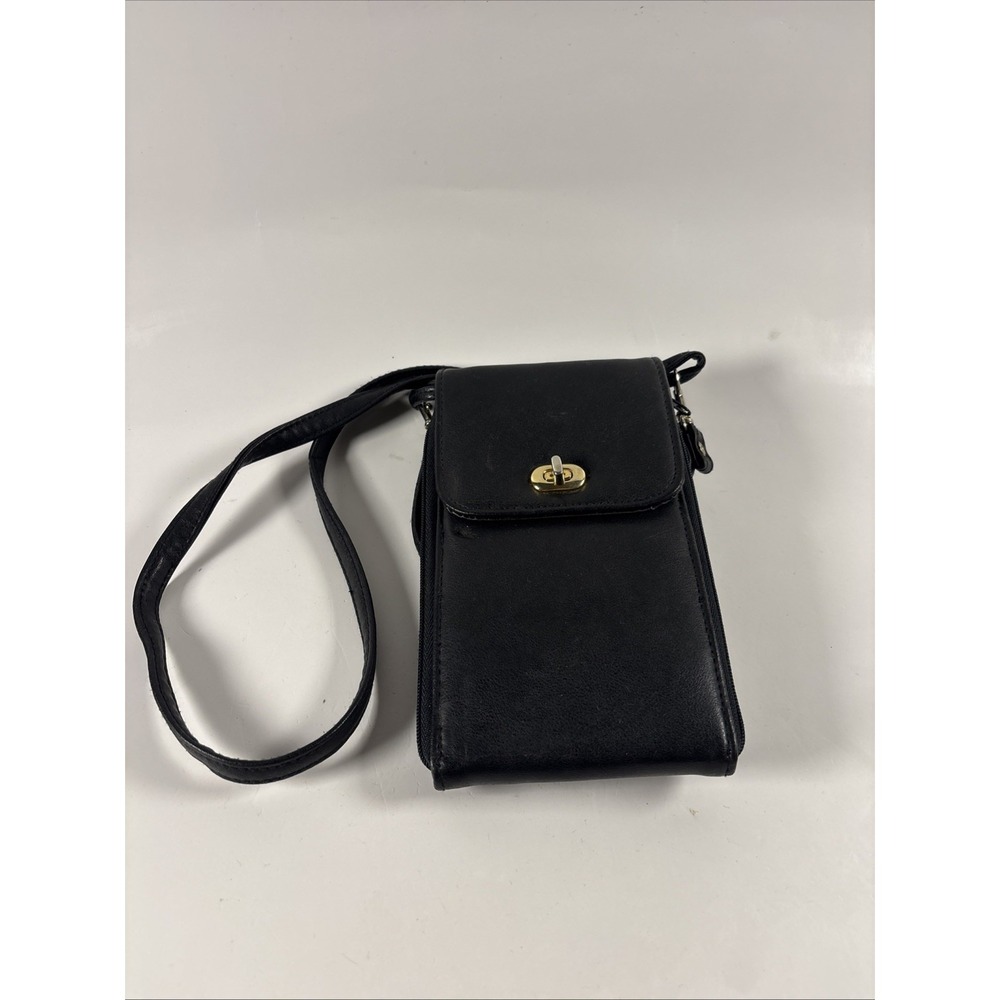Black Crossbody Phone Wallet Purse Small Leather Mini Bag Snap Flap Strap